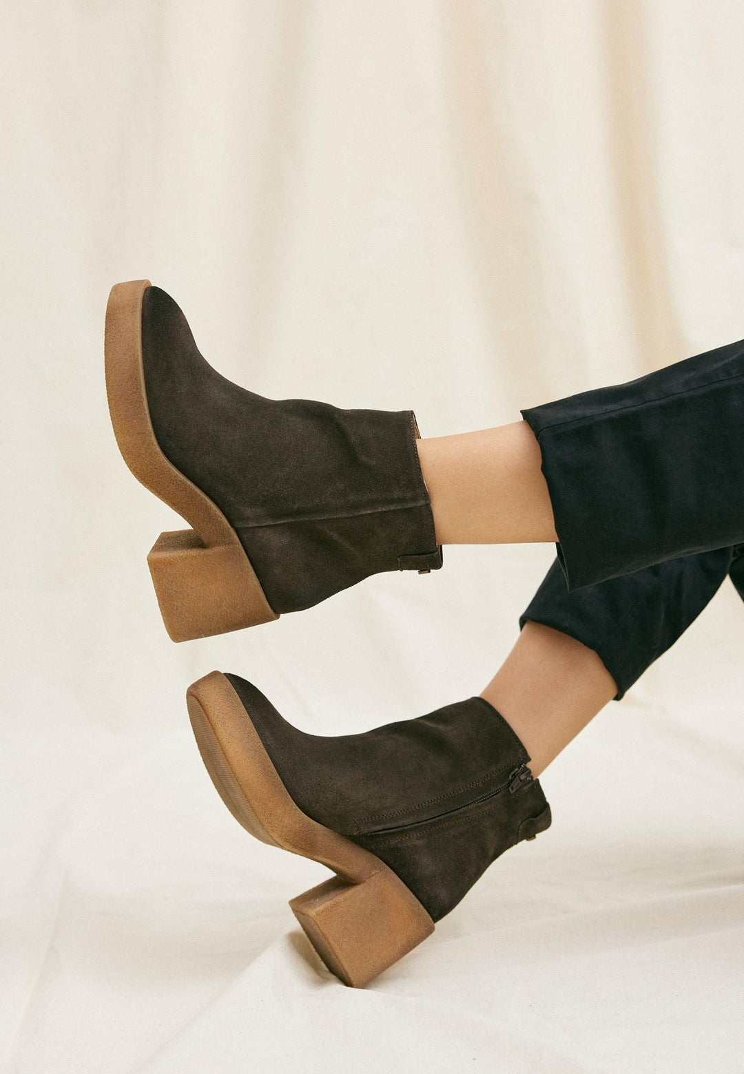 CASHOTT CASEMILY Zip Boot Suede Zip Boot Coffee