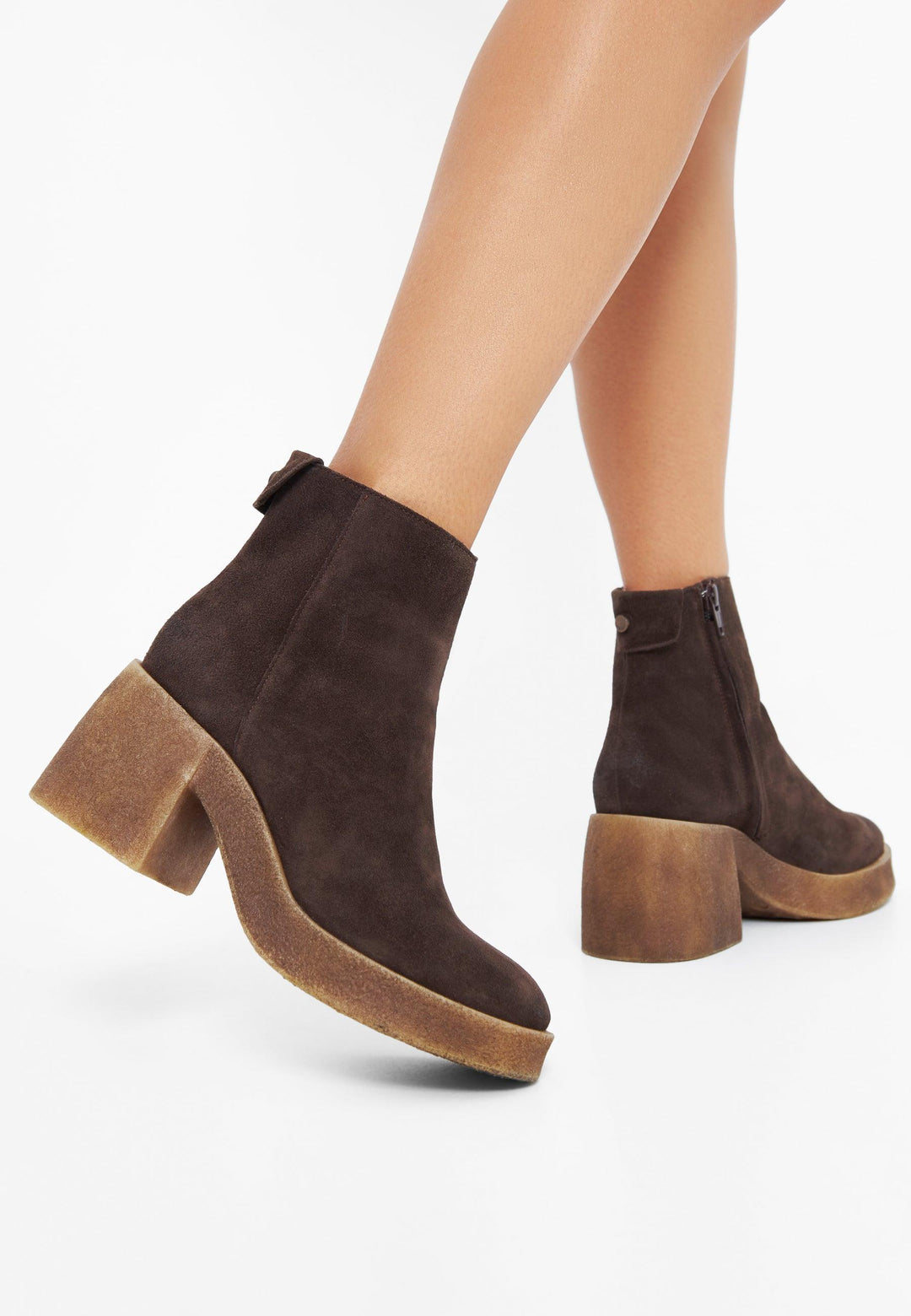 CASHOTT CASEMILY Zip Boot Suede Zip Boot Coffee