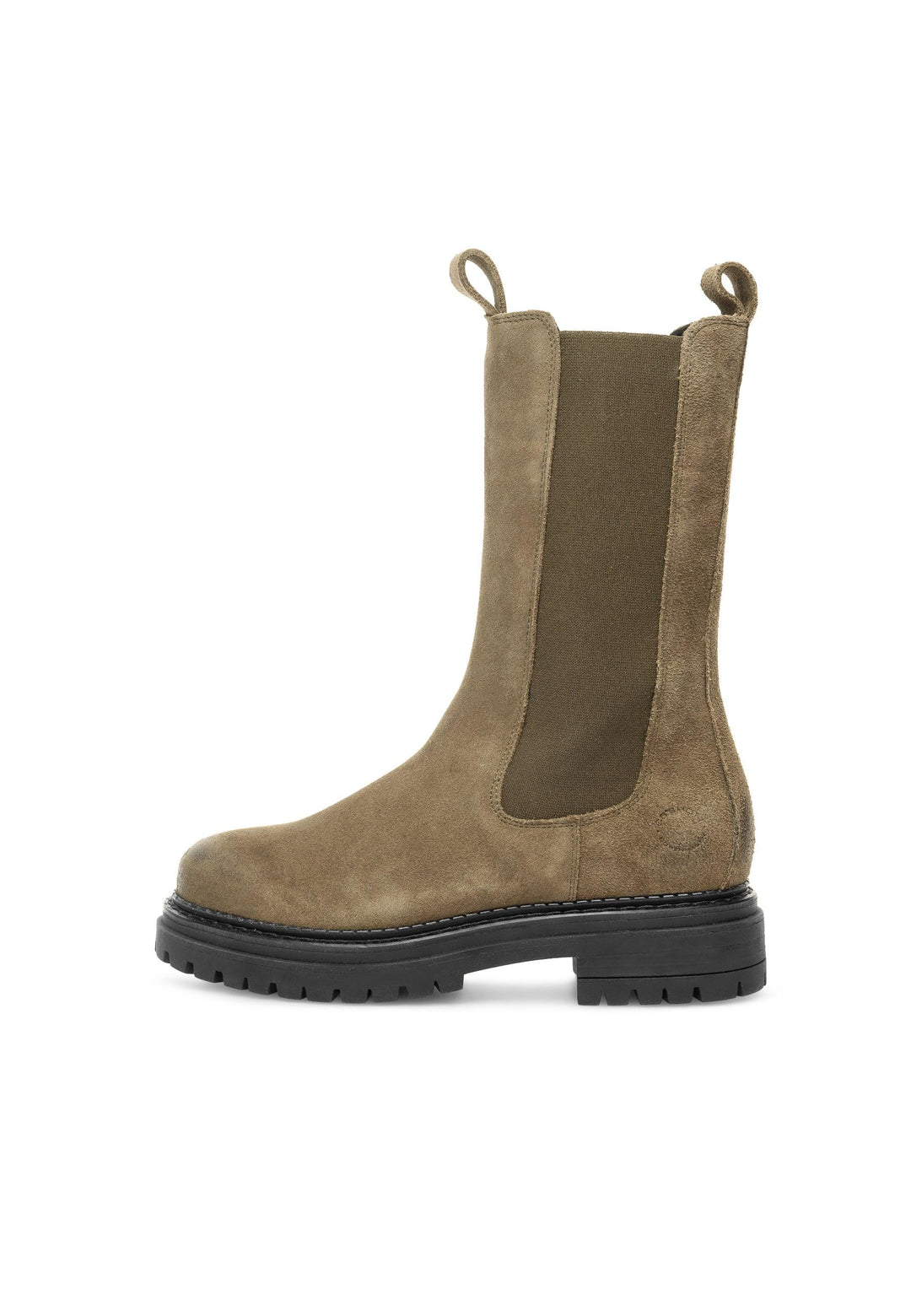 CASHOTT CASHANNAH Chelsea Boot High Cut Suede Chelsea Olive