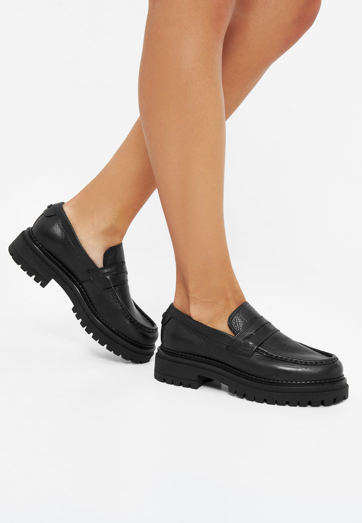CASHOTT CASHANNAH Loafer Leather Penny Loafer Black