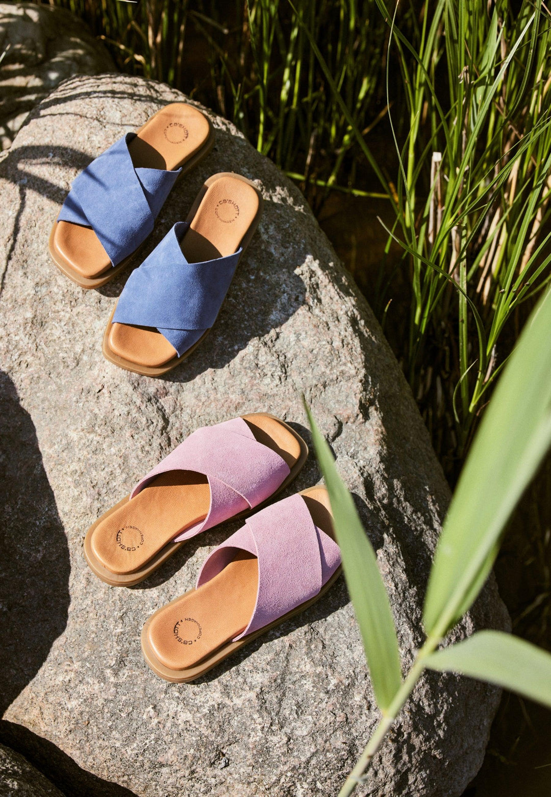 CASHOTT CASHEIDI Slide Suede Slides Blue shadow