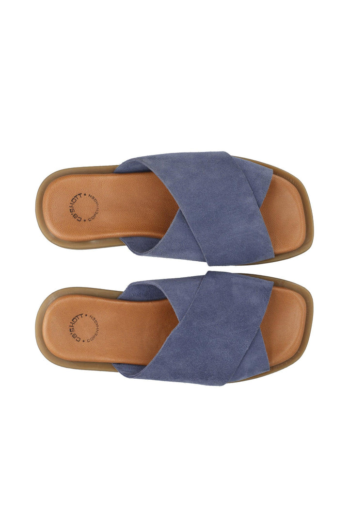 CASHOTT CASHEIDI Slide Suede Slides Blue shadow