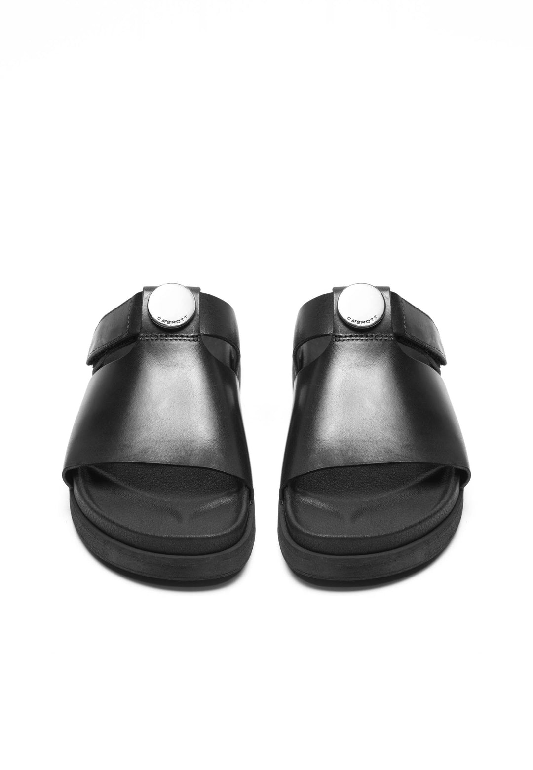 CASHOTT CASKIMMI Slide Vegetable Tanned Leather Slides Black