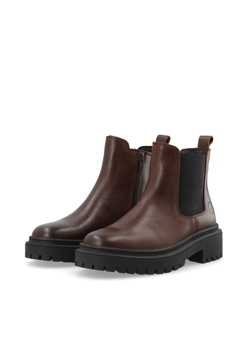 CASHOTT CASLEA Chelsea Boot W. Inside Zip Pull Up Leather Chelsea Coffee