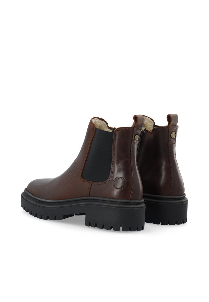 CASHOTT CASLEA Chelsea Boot Warm Lining W. Inside Zip Pull Up Leather Chelsea Coffee