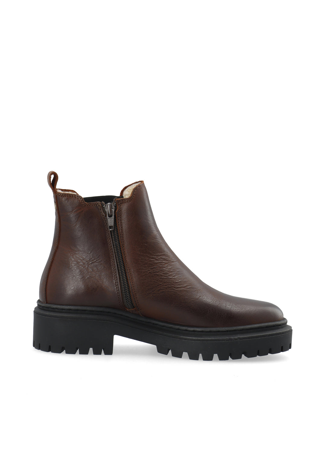 CASHOTT CASLEA Chelsea Boot Warm Lining W. Inside Zip Pull Up Leather Chelsea Coffee