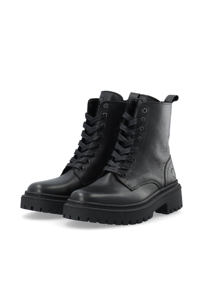 CASHOTT CASLEA Lace Boot Leather Lace Up Black