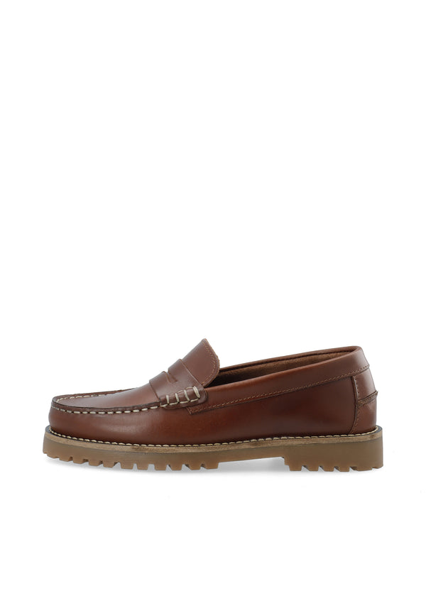 CASHOTT CASLENA Loafer Pull Up Leather *Loafers Cognac