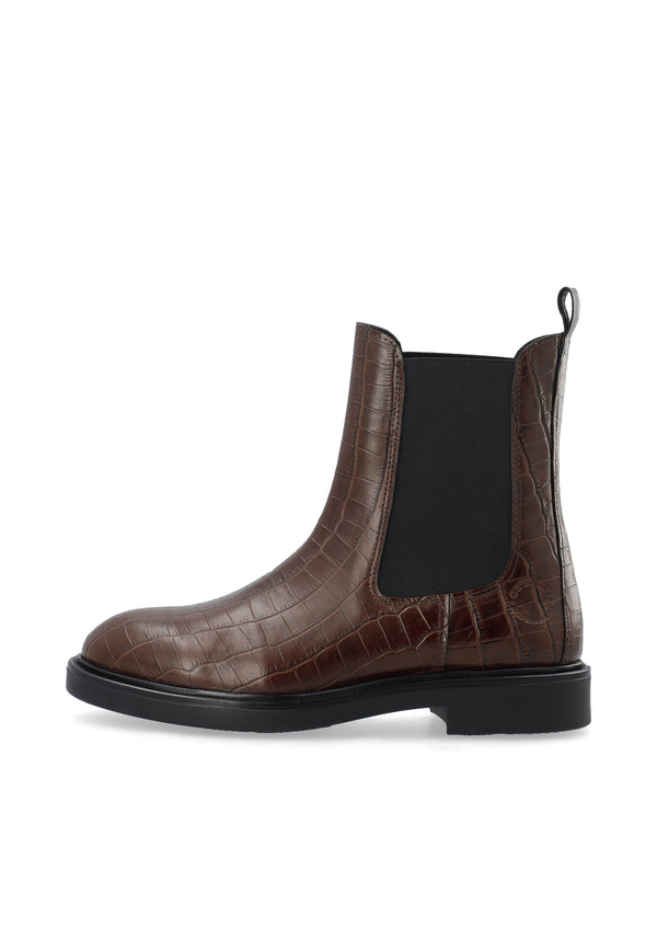 CASHOTT CASLOLA CHELSEA BOOT *Chelsea Dark Brown Croco