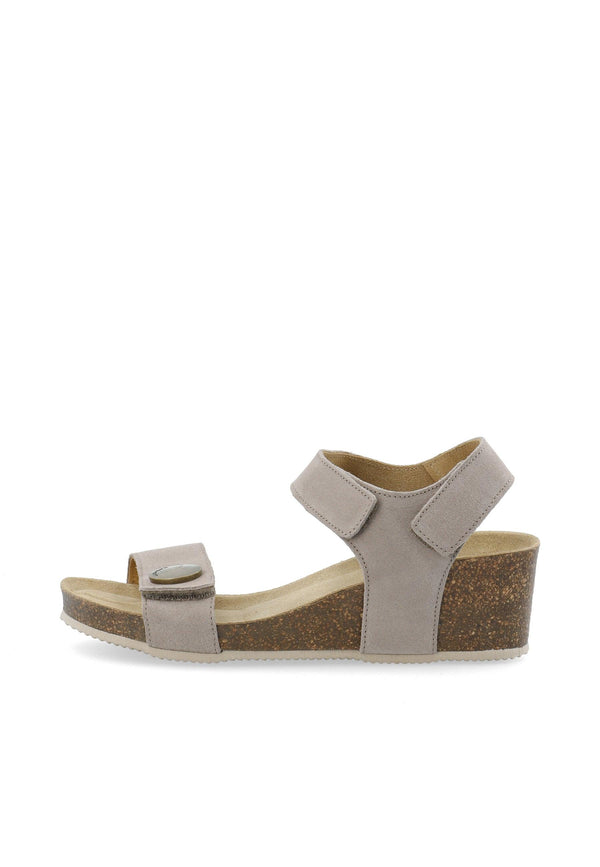 CASHOTT CASMETTE Velcro Sandal Suede Velcro Taupe