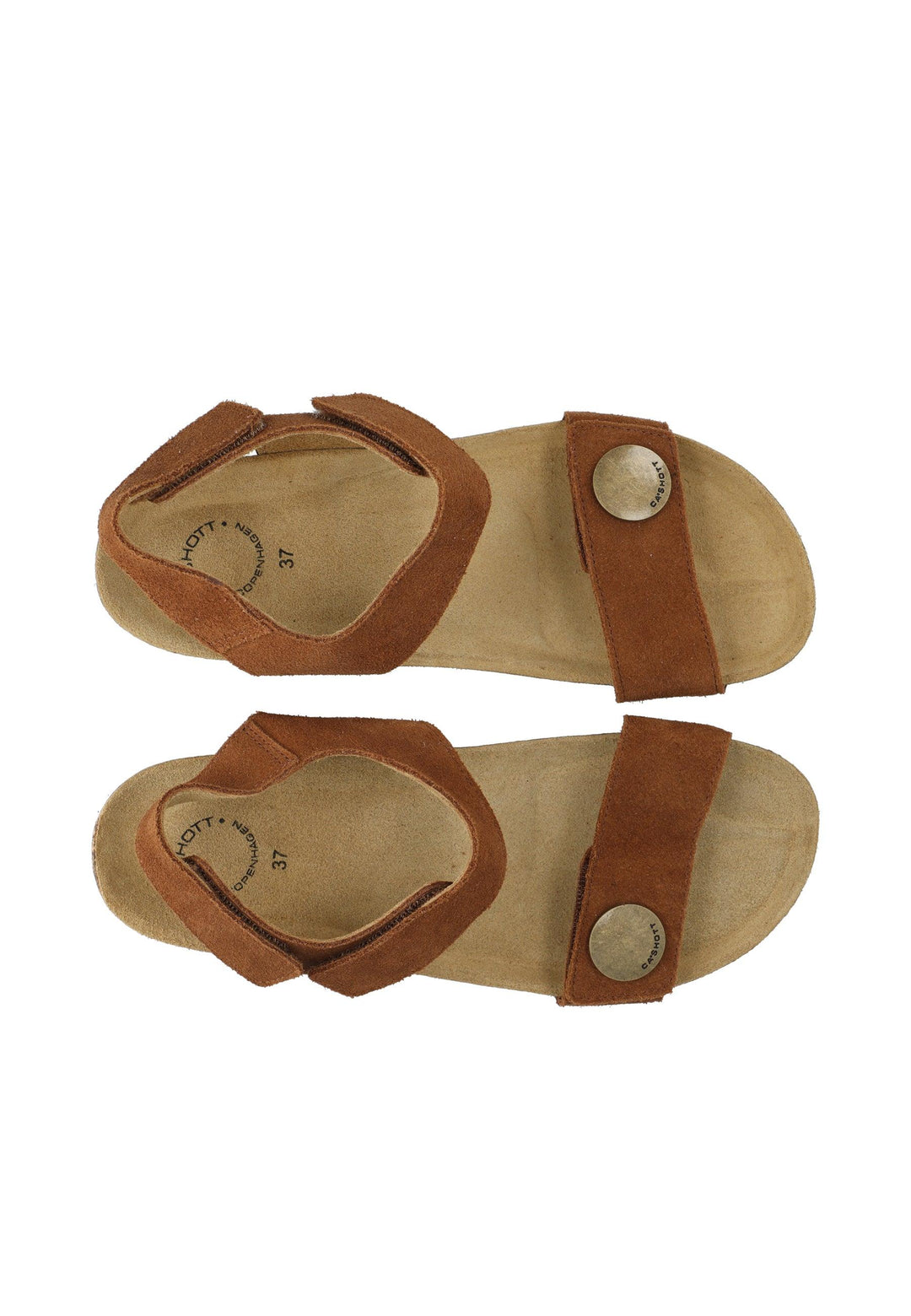 CASHOTT CASMETTE Velcro Sandal Suede Velcro Toffee