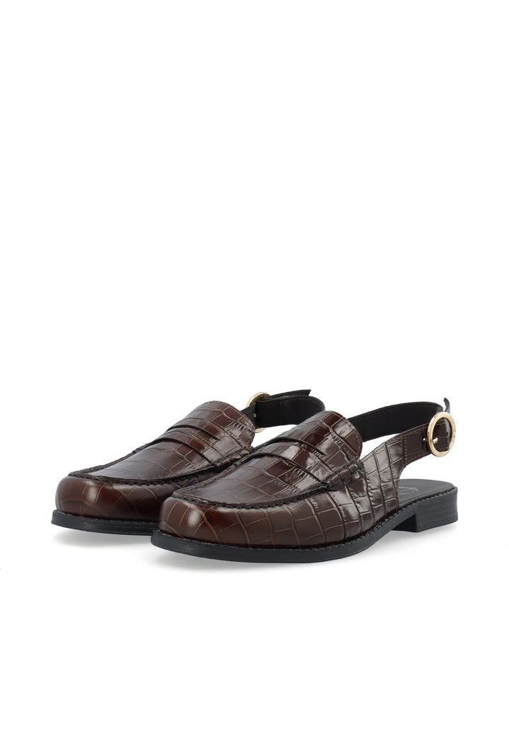 CASHOTT CASROBERTA SLINGBACK LOAFER *Slingback Dark Brown Croco
