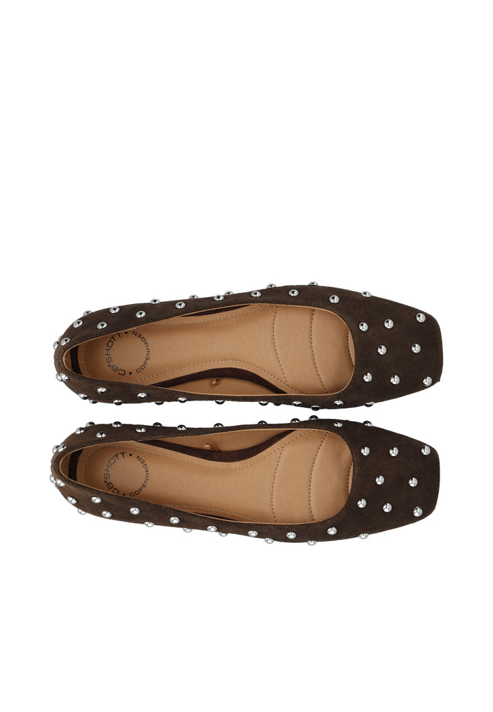 CASHOTT CASRUBY STUDDED BALLERINA *Ballerina Dark Brown