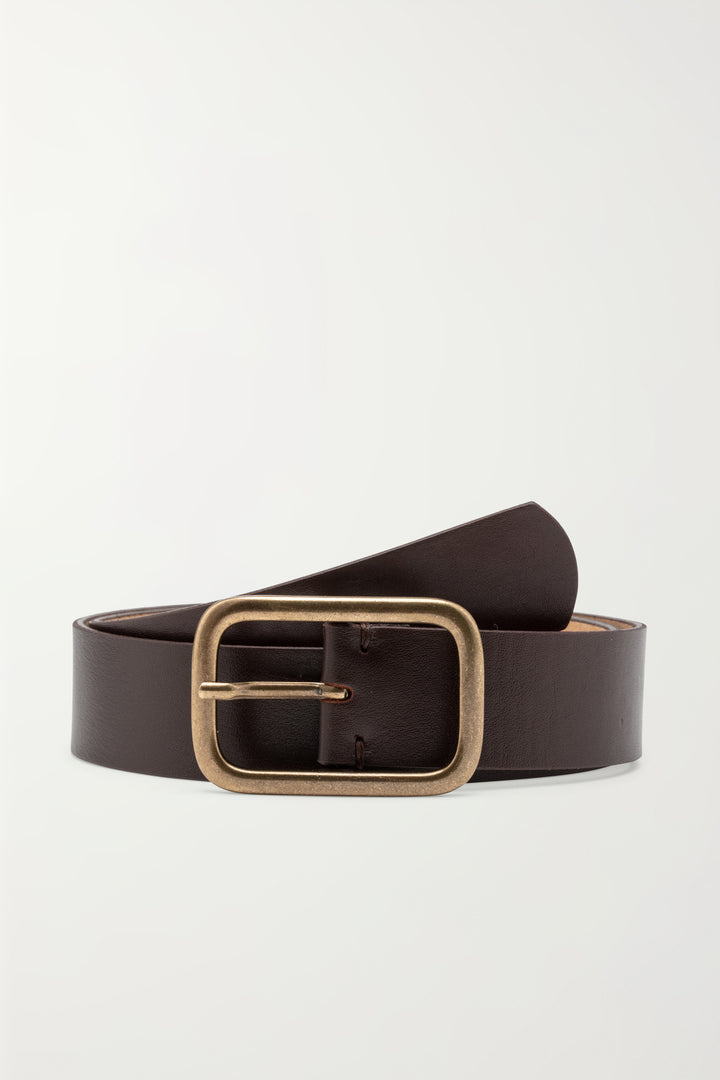 CASHOTT CASVICTORIA Plain Belt Leather Belt Dark Brown