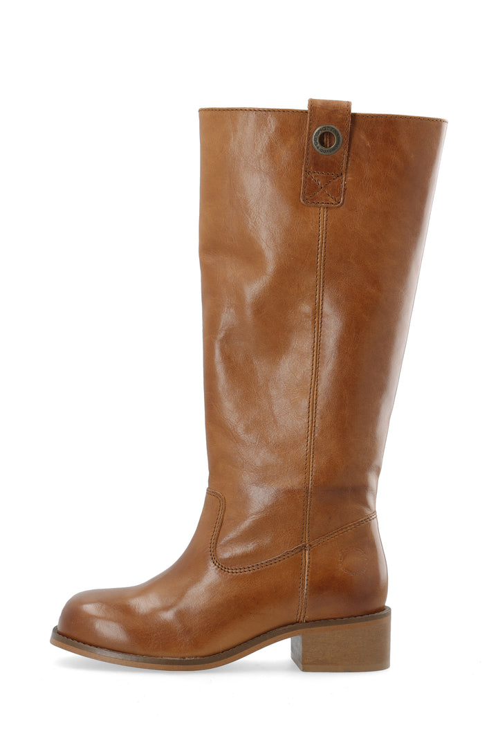 CASHOTT CASVILMA HIGH SHAFT BOOT Pull On Cognac