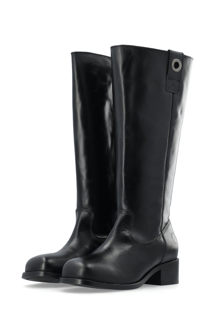 CASHOTT CASVILMA HIGH SHAFT BOOT - Stone Leather *Zip Boot Black