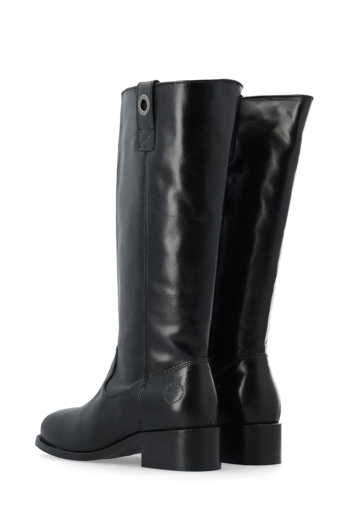 CASHOTT CASVILMA HIGH SHAFT BOOT - Stone Leather *Zip Boot Black
