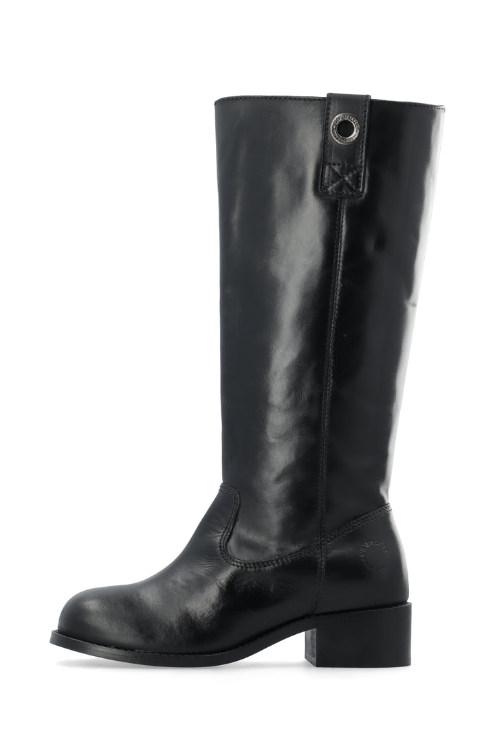 CASHOTT CASVILMA HIGH SHAFT BOOT - Stone Leather *Zip Boot Black