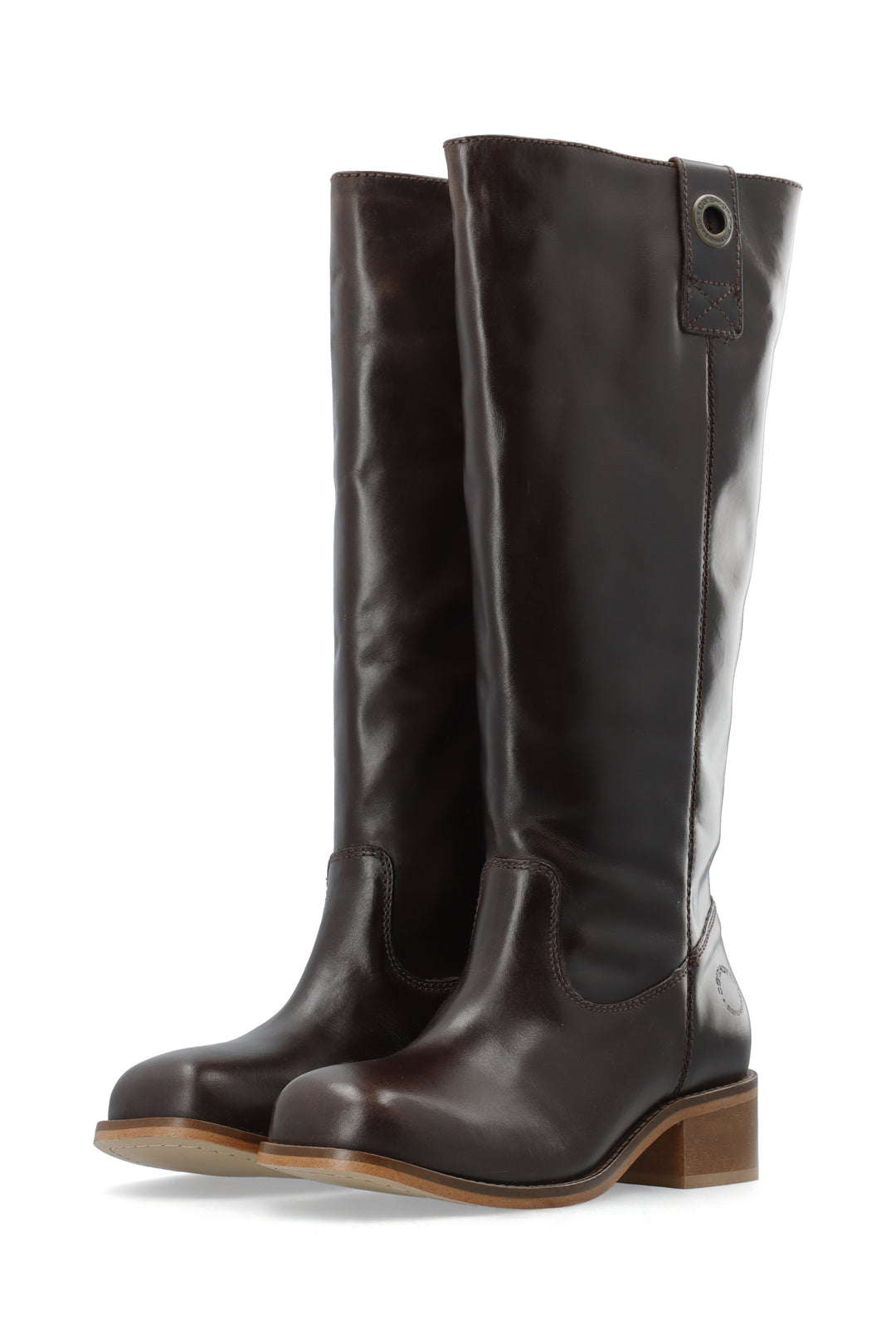 CASHOTT CASVILMA HIGH SHAFT BOOT - Stone Leather *Zip Boot Dark Brown