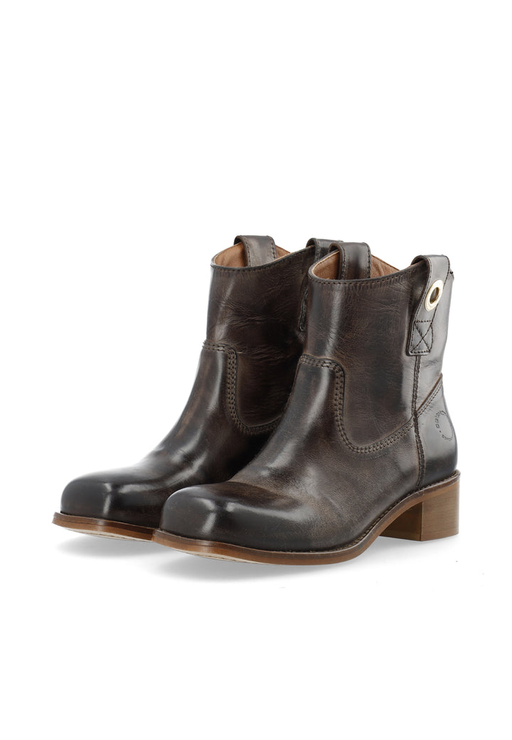 CASHOTT CASVILMA LOW CUT BOOT WAXY LEATHER *Pull On Coffee