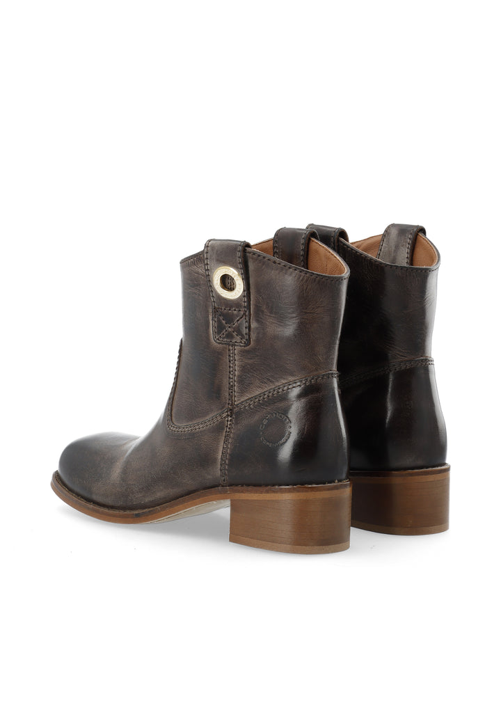 CASHOTT CASVILMA LOW CUT BOOT WAXY LEATHER *Pull On Coffee