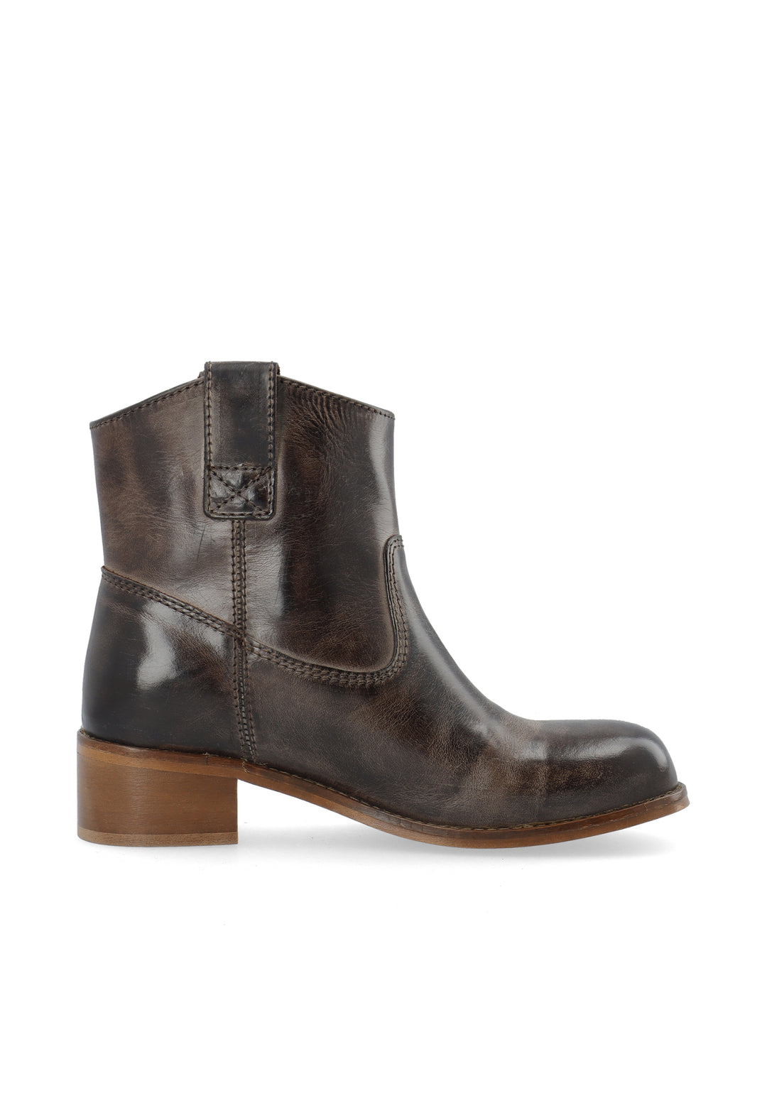 CASHOTT CASVILMA LOW CUT BOOT WAXY LEATHER *Pull On Coffee