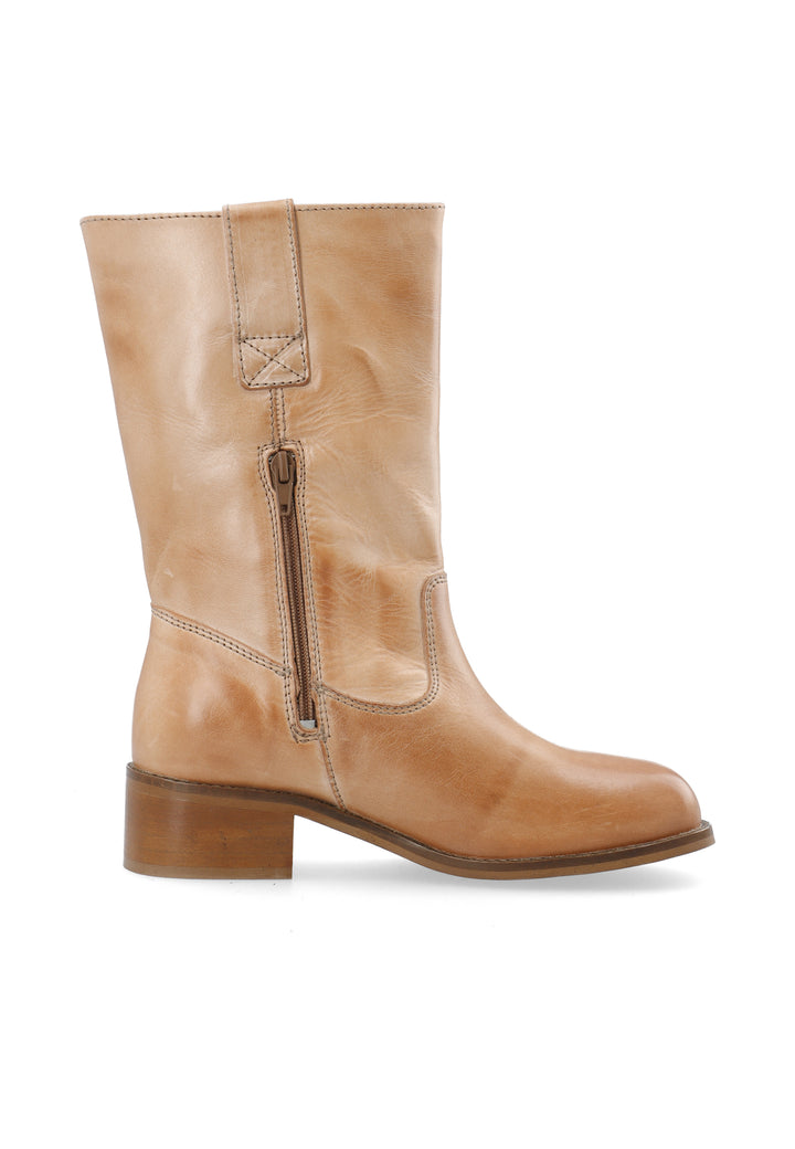 CASHOTT CASVILMA MID CUT BOOT Pull On Dark Tan