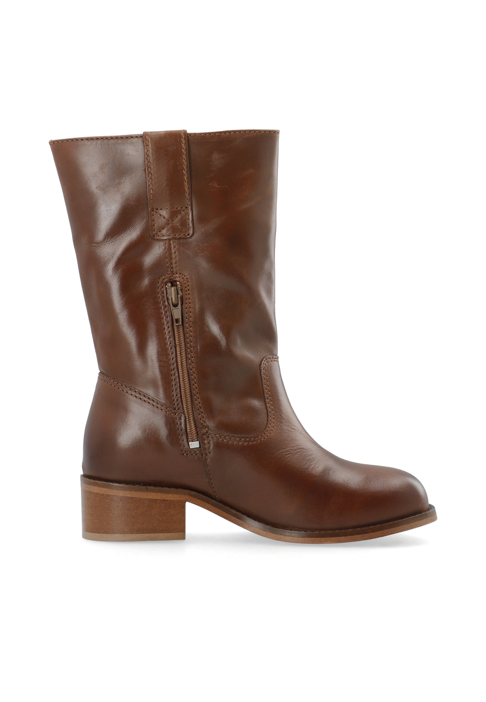 CASHOTT CASVILMA MID CUT BOOT - Stone Leather *Pull On Cognac