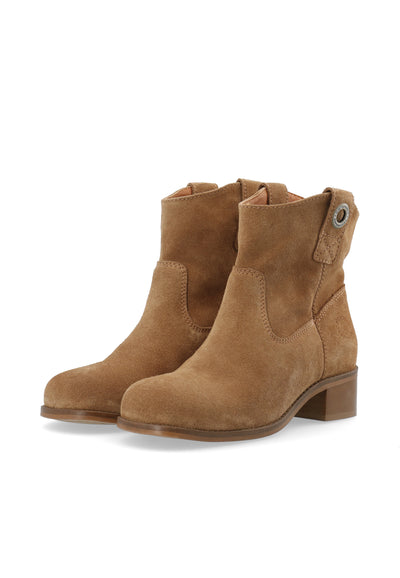 CASHOTT CASVILMA Pull On Low Cut Boot Suede Ankle Boots Toffee