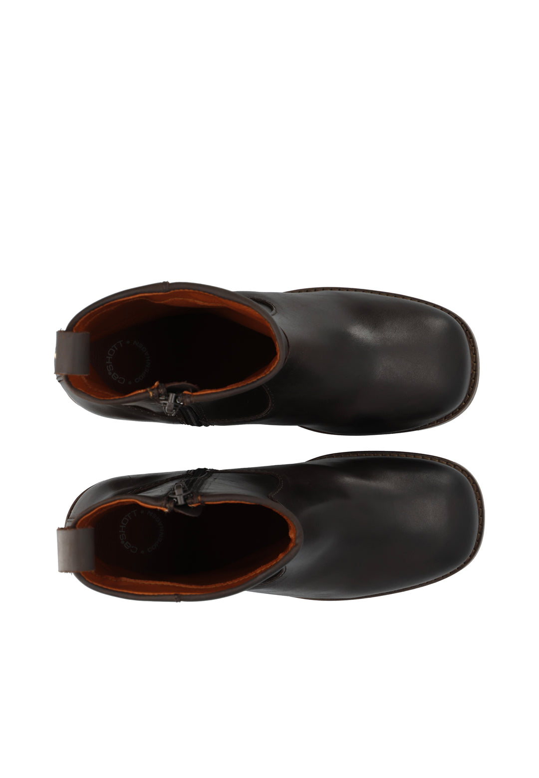 CASHOTT CASVILMA ZIP BOOT - Leather *Zip Boot Dark Brown