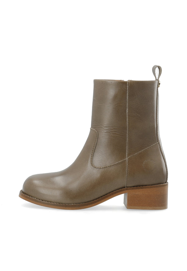 CASHOTT CASVILMA ZIP BOOT - Leather *Zip Boot Taupe