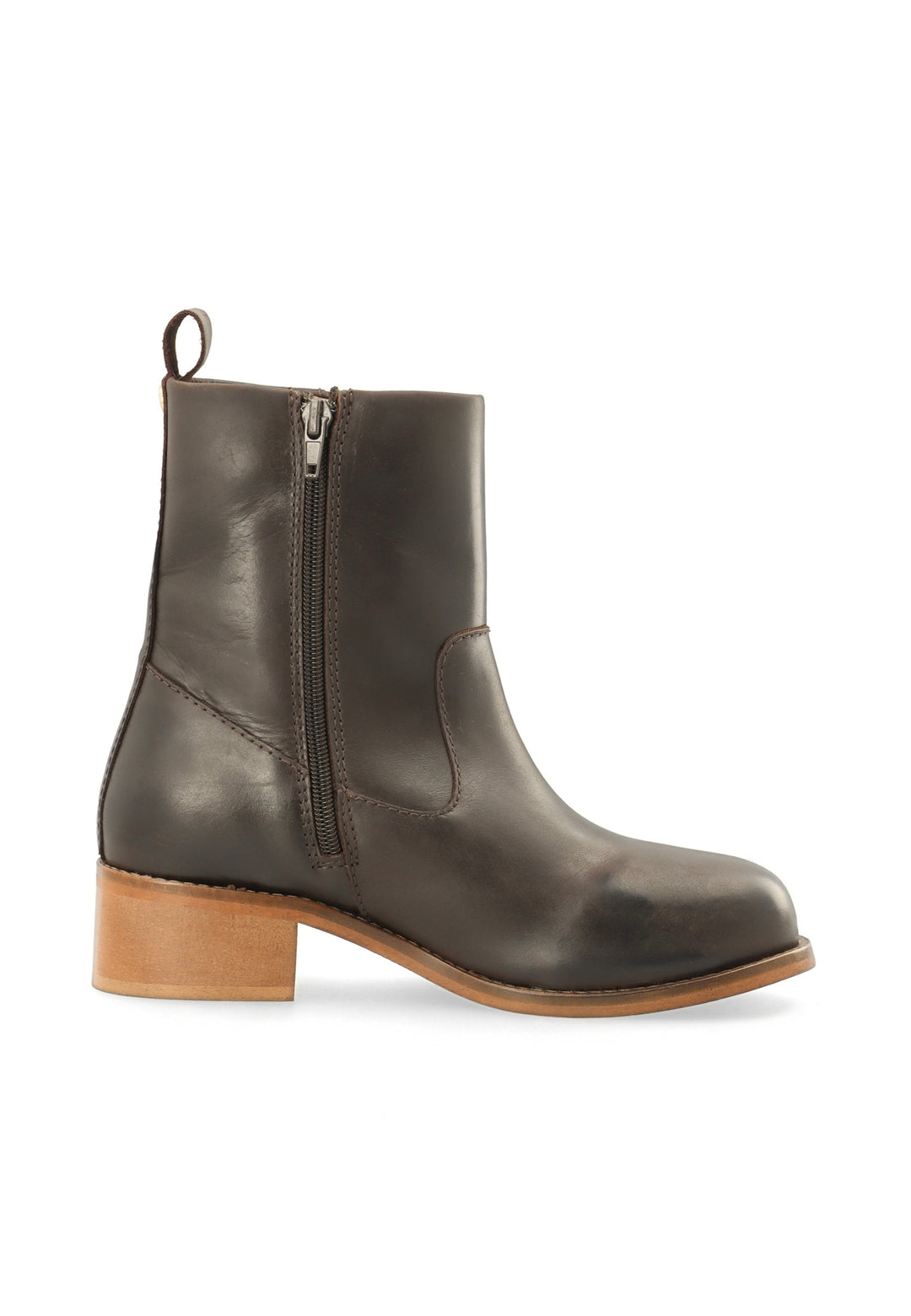 CASHOTT CASVILMA ZIP BOOT - Stone Leather *Zip Boot Dark Brown