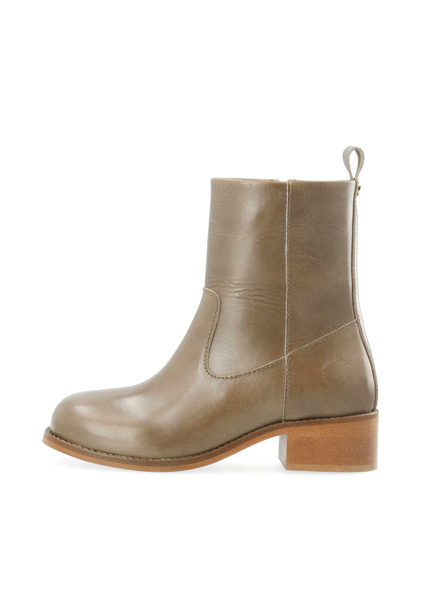 CASHOTT CASVILMA ZIP BOOT - Stone Leather *Zip Boot Taupe