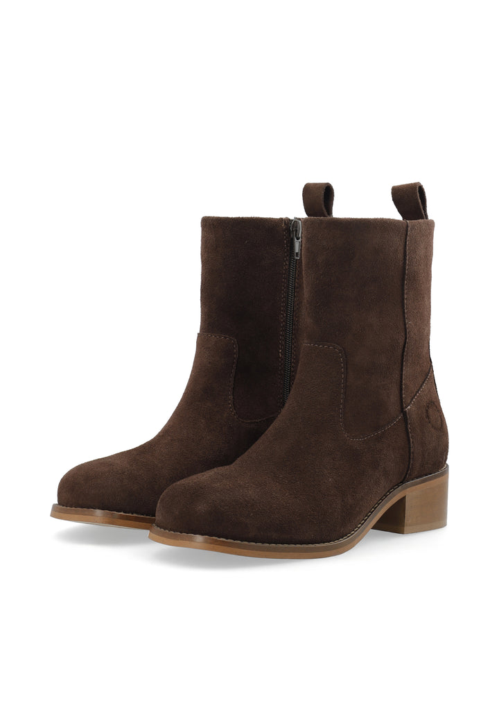 CASHOTT CASVILMA ZIP BOOT - Suede *Zip Boot Dark Brown