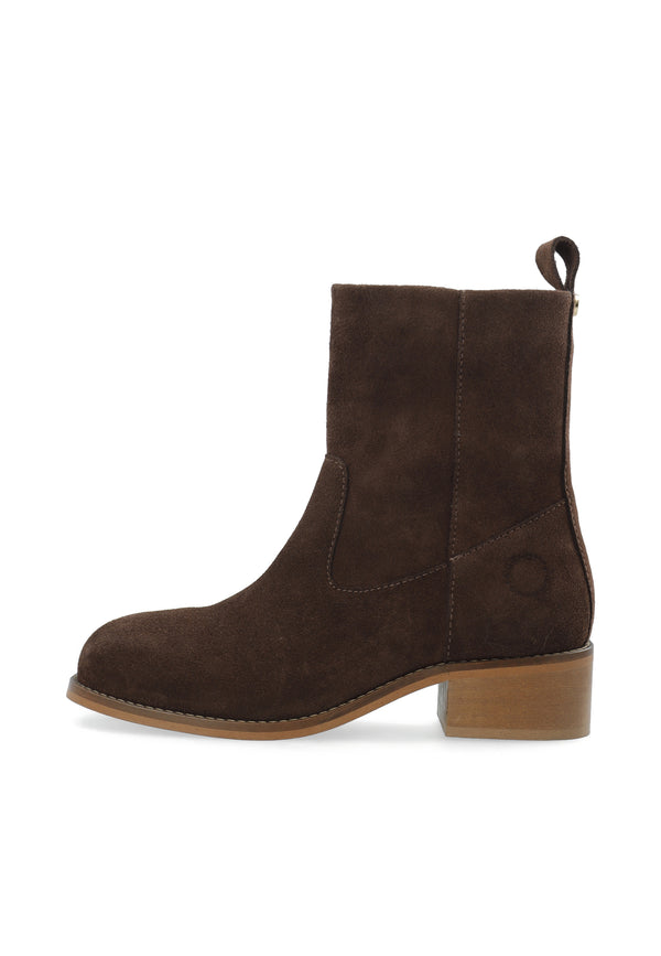 CASHOTT CASVILMA ZIP BOOT - Suede *Zip Boot Dark Brown