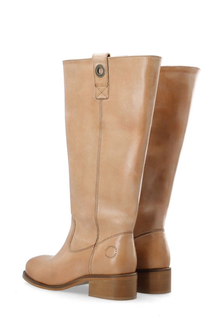 CASHOTT CASWILMA HIGH SHAFT BOOT Pull On Dark Tan