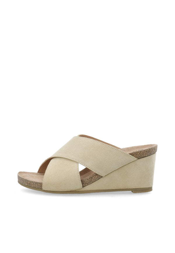 CASHOTT CASALBERTA Slide Suede Slides Beige