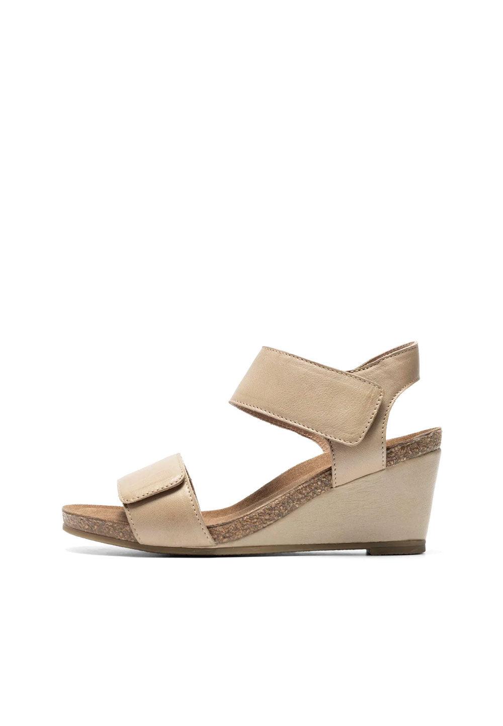 CASHOTT CASALBERTA Velcro Sandal Leather Velcro Taupe