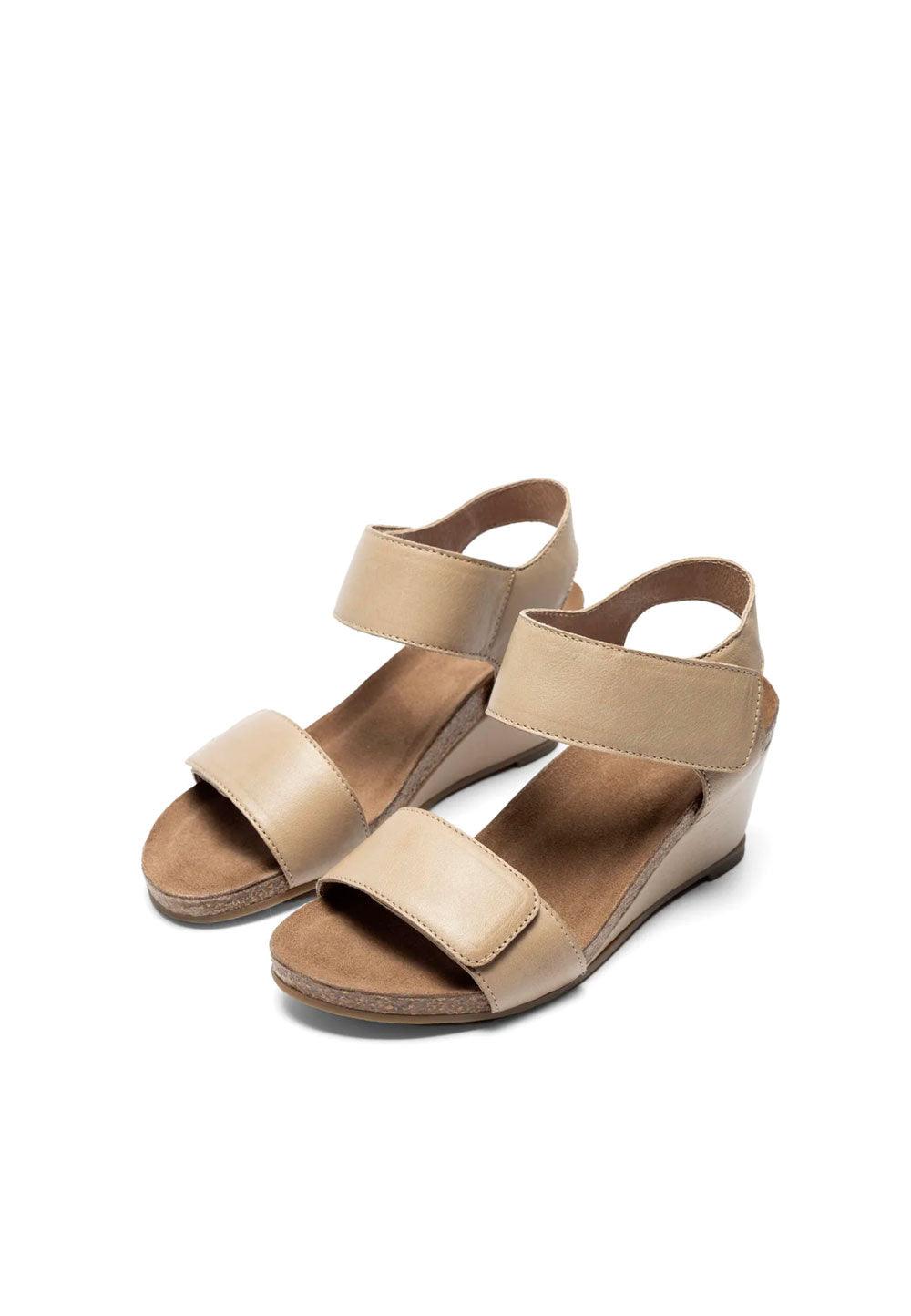 CASHOTT CASALBERTA Velcro Sandal Leather Velcro Taupe