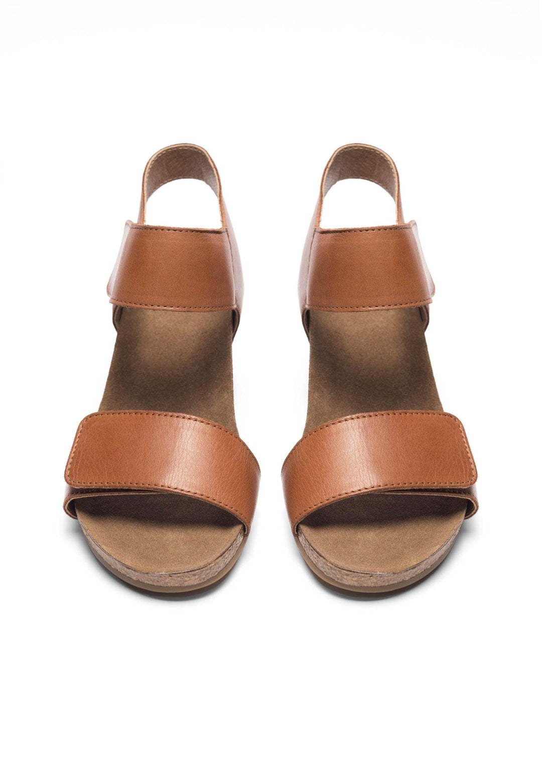 CASHOTT CASALBERTA Velcro Sandal Leather Velcro Cognac