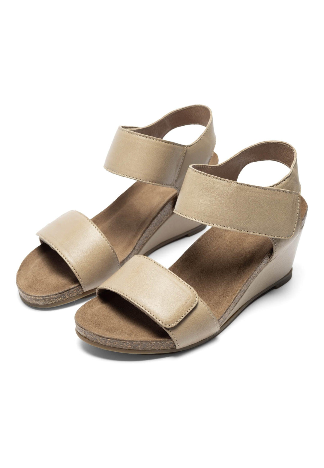 CASHOTT CASALBERTA Velcro Sandal Leather Velcro Taupe