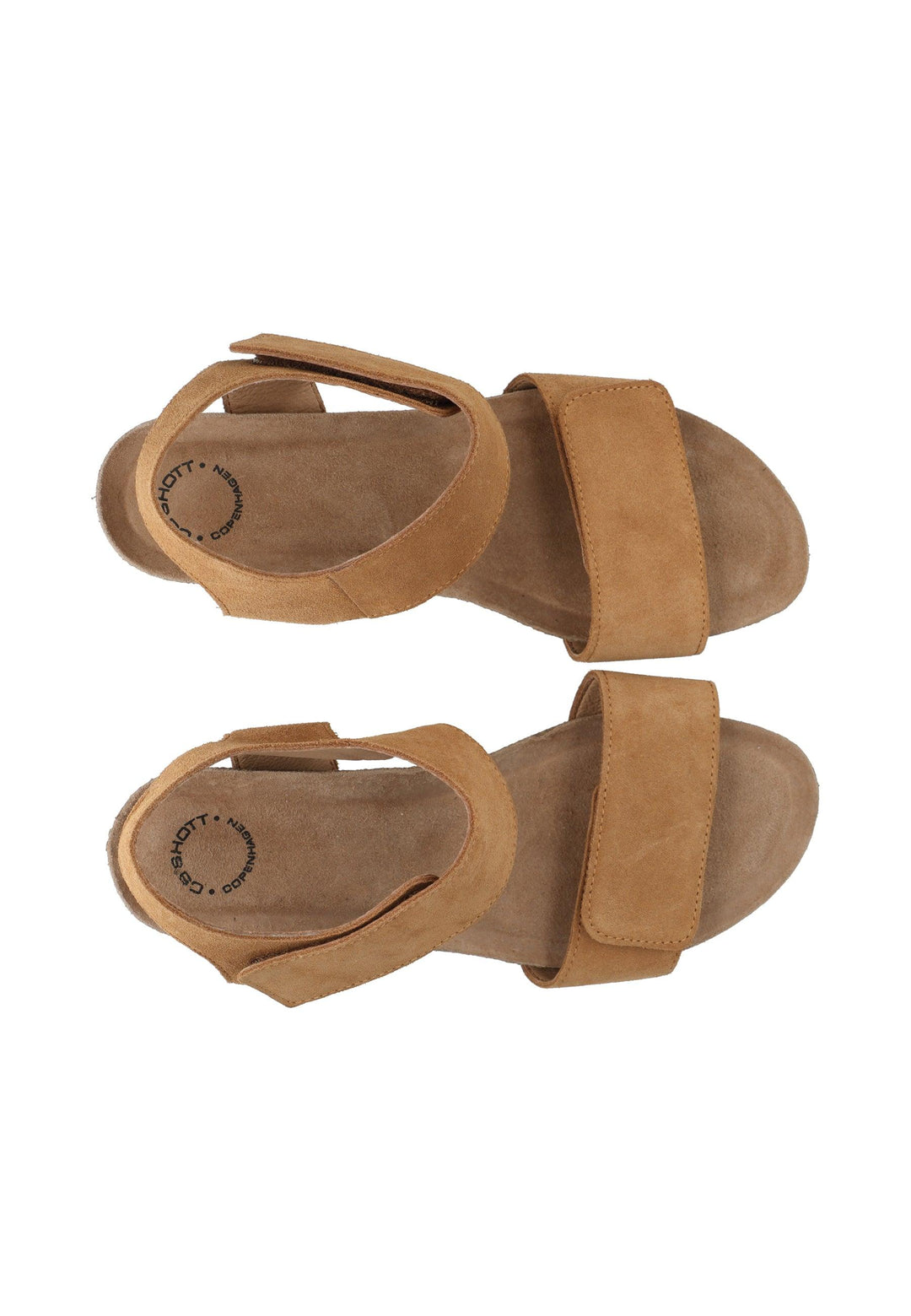 CASHOTT CASALBERTA Velcro Sandal Suede Velcro Brandy