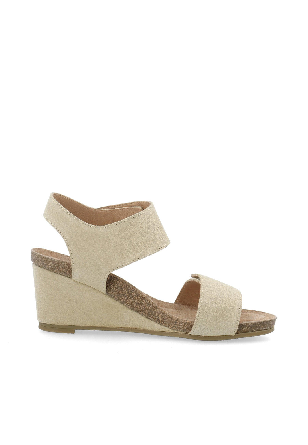 CASHOTT CASALBERTA Velcro Sandal Suede Velcro Beige