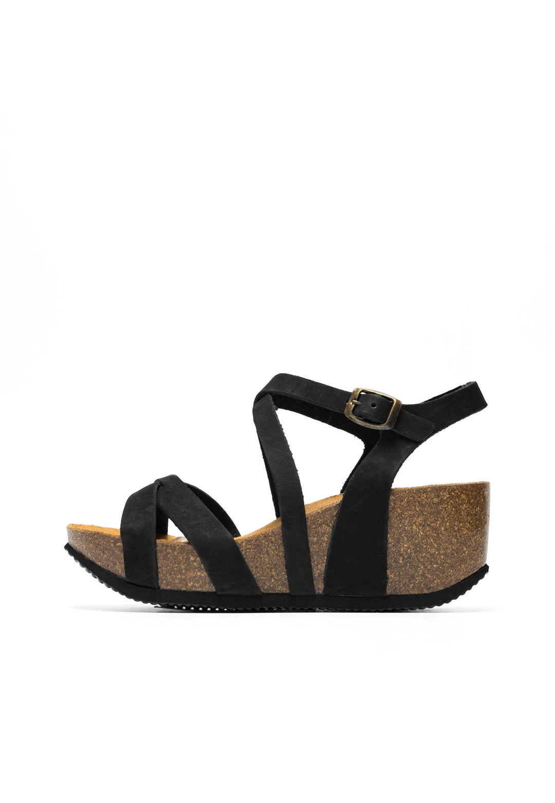 CASHOTT CASANNI Sandal Nubuck Leather Ankel strap Black