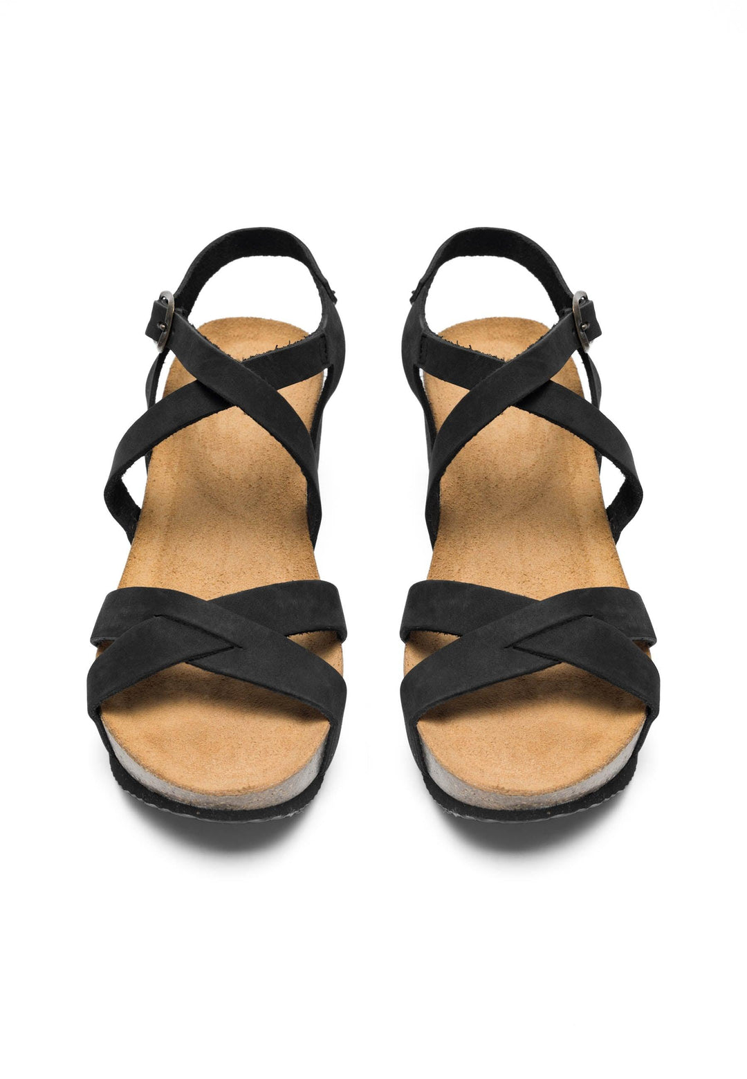 CASHOTT CASANNI Sandal Nubuck Leather Ankel strap Black