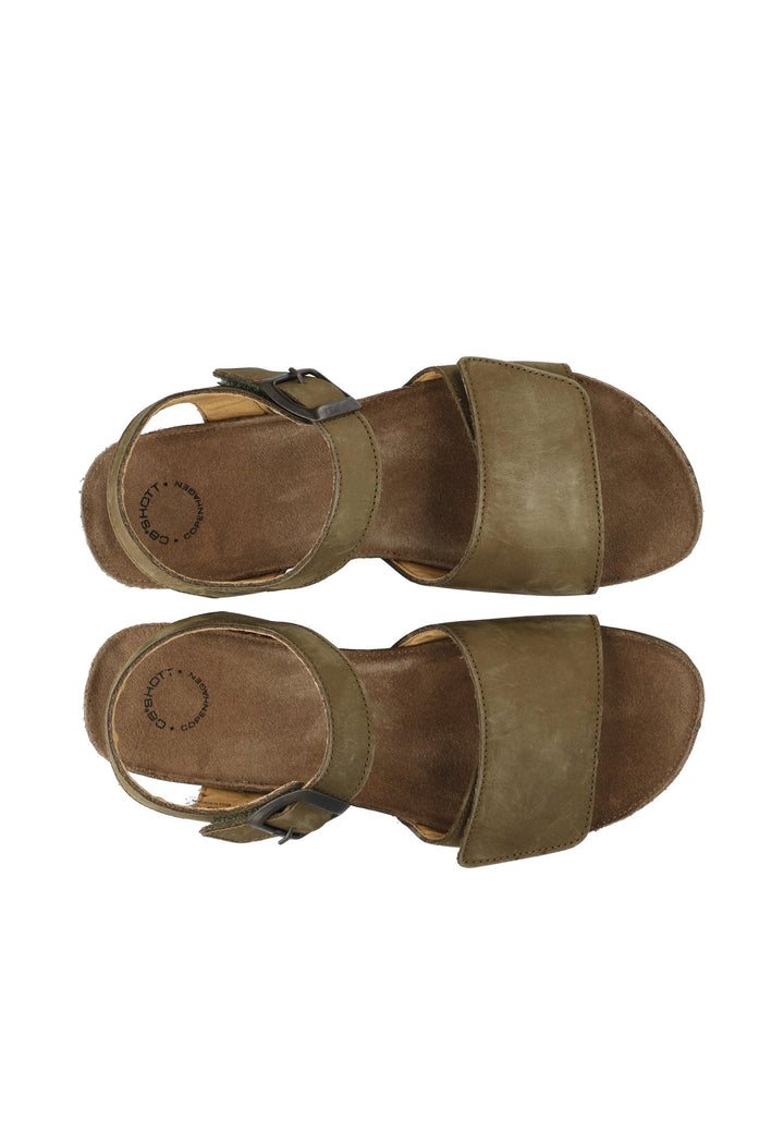 CASHOTT CASAVA Buckle Sandal Nubuck Ankel strap Olive