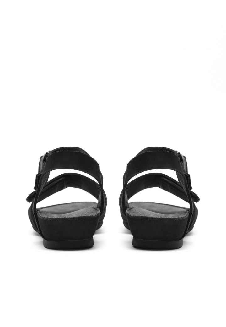 CASHOTT CASAVA Buckle Sandal Nubuck Ankel strap Black