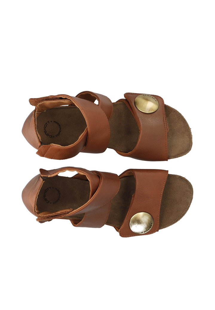 CASHOTT CASAVA High Cut Sandal Velcro Cognac