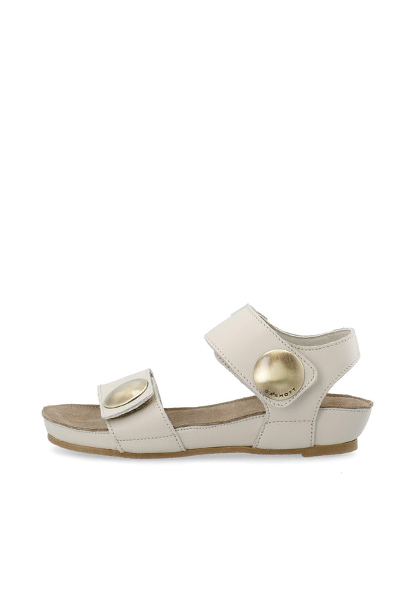 CASHOTT CASAVA Sandal Leather Velcro Cream