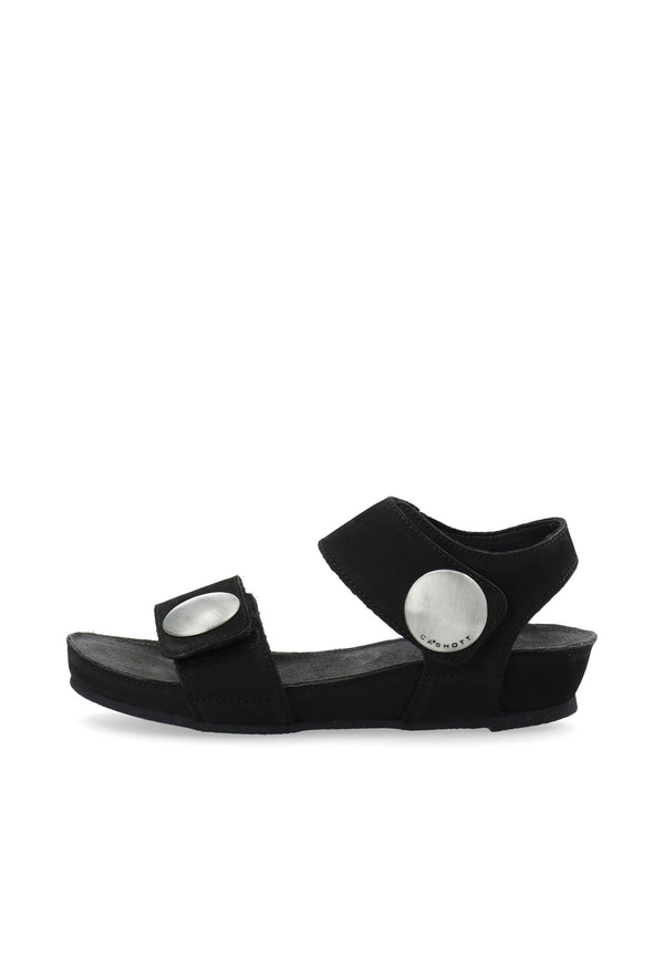 CASHOTT CASAVA Sandal Nubuck Velcro Black